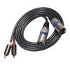 1.5m/4.9ft Dual XLR Male To Dual RCA Male Audio Cable 2 XLR To 2 RCA Signal Patch Adapter Cable for Microphone Amplifier Mixer