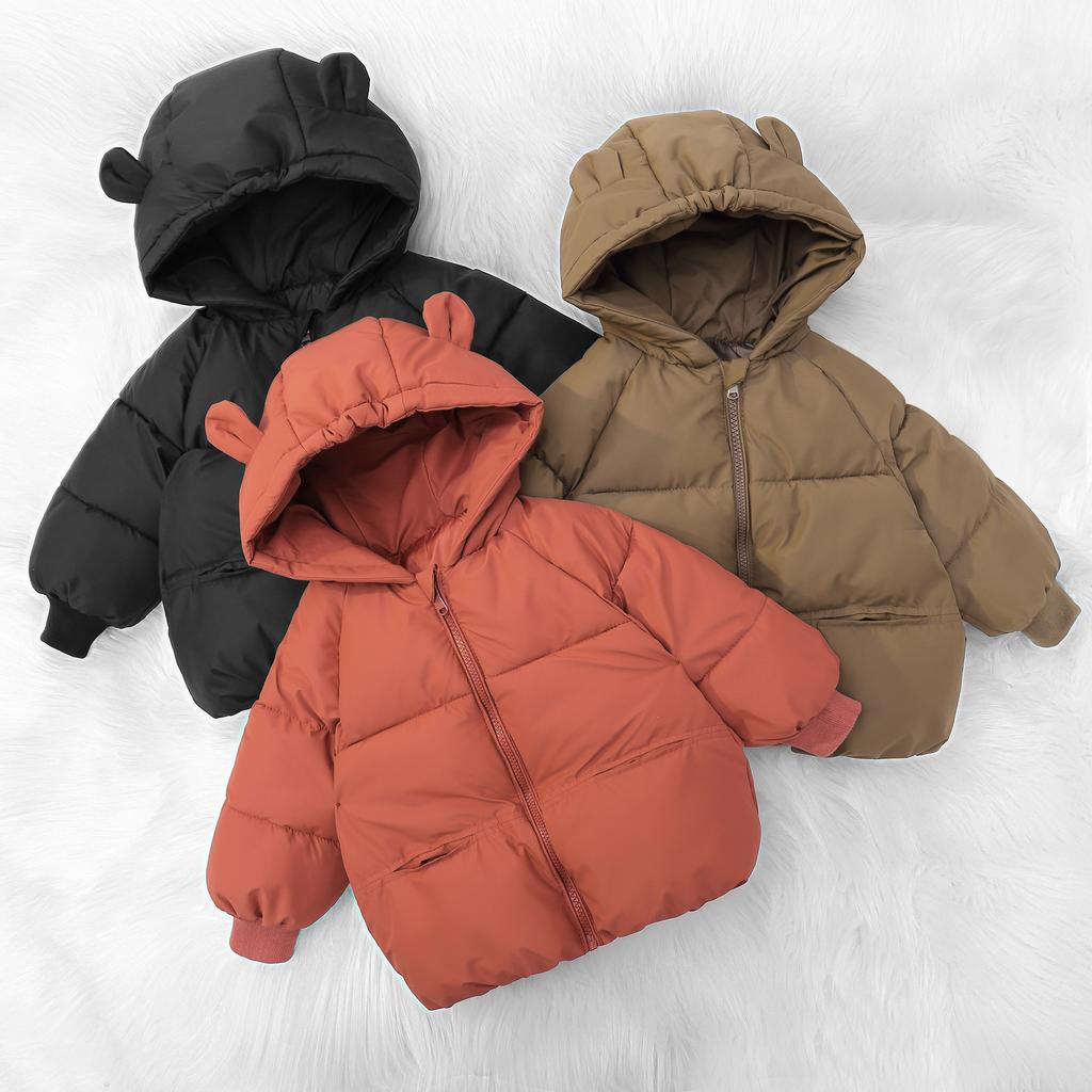 Winter Kids Jackets Boys Girls Cotton Coat Thicken Hooded Clothing Children's Outerwears