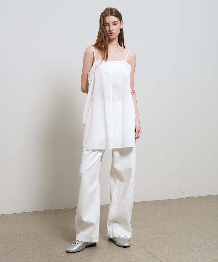 General Idea Cotton Sleeveless Dress [White] / Gf2Lop508