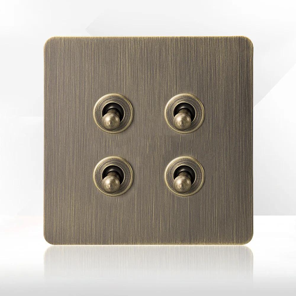 Ретро ЕС FR металлическая панель настенный выключатель света розетка вилка, бронзовая антикварная нержавеющая сталь немецкая розетка 16А с зарядкой USB