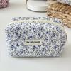 Flower Quilted Makeup Storage Bag Portable Travel Organizer Cosmetic Toiletry Pouch Cute Make Up Handbag Floral Bags