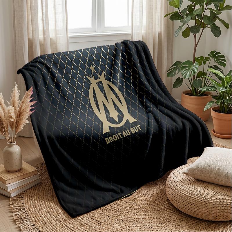 Olympique Marseille Theme blanket Soft Flannel Fleece Blanket Warm Lightweight Throw Blanket for Home Sofa Bed