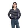 FivePlus Women's Striped Hooded Knit Sweater
