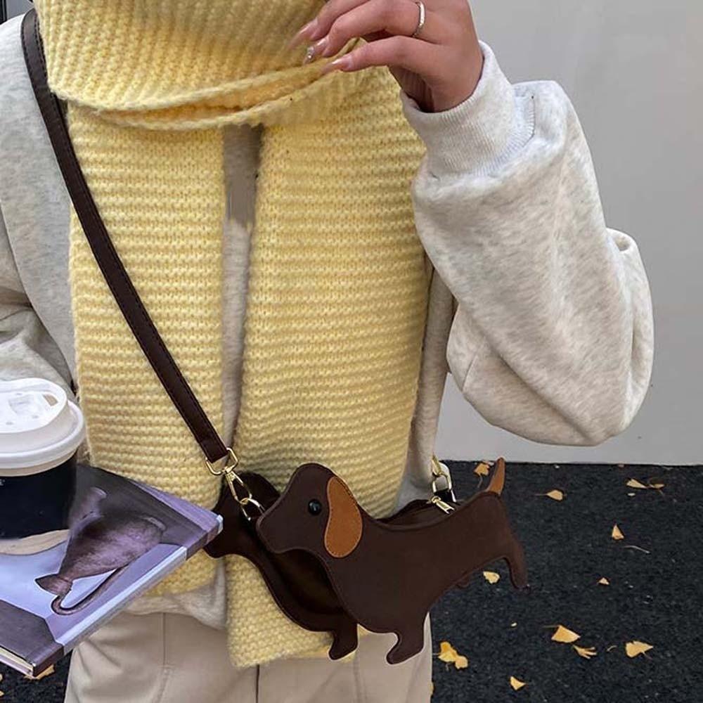 Трехмерная сумка-кроссбоди Такса большой вместимости, ретро-сумка для телефона, друзья