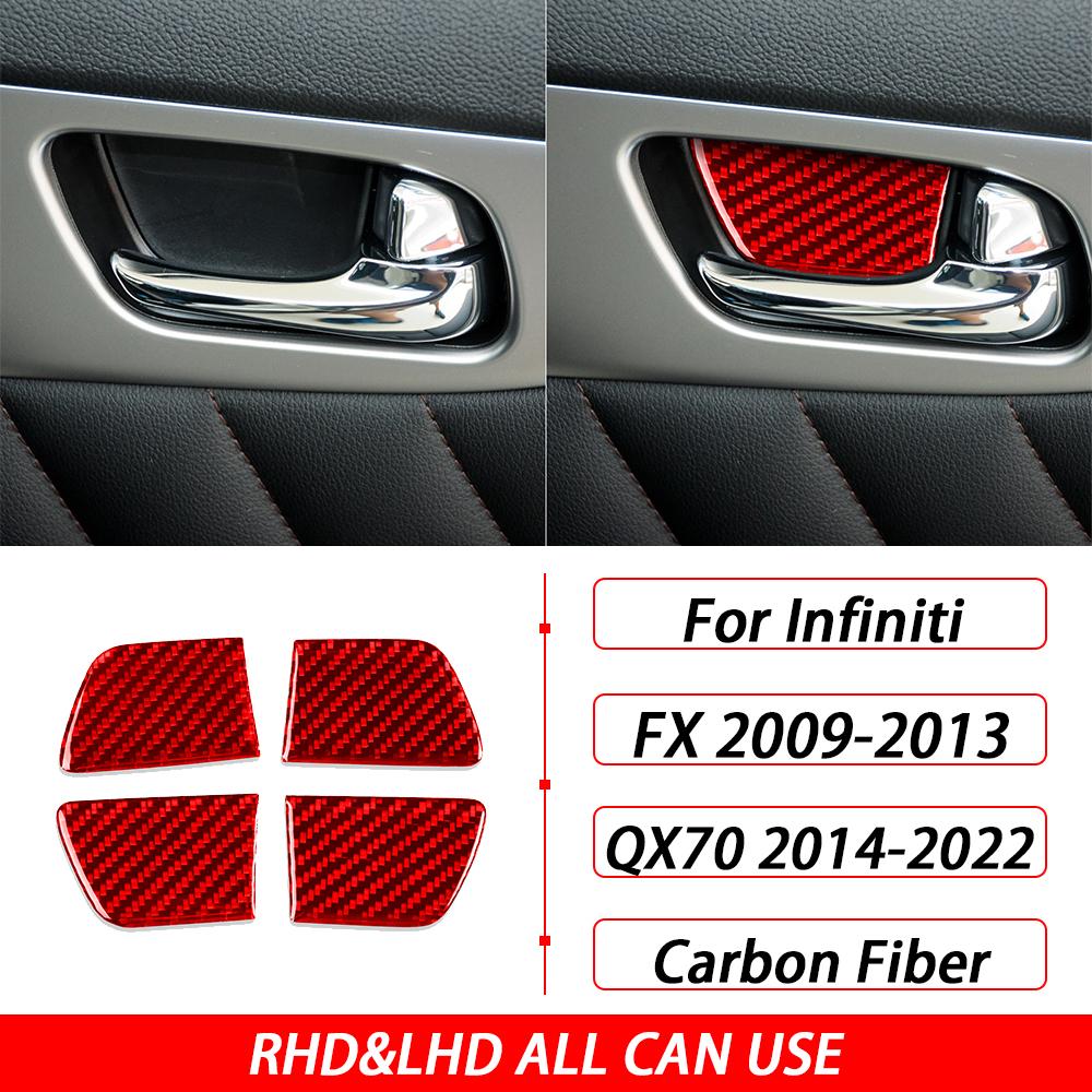 For Infiniti FX 2009-2013 QX70 2014- Carbon Fiber Inner Door Bowl Panel Decorative Cover Car Intrior Accessories Sticker