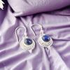 Lapis Lazuli Gemstone 925 Sterling Silver Jewelry Handmade Drop Earrings 1.43" EE-117-38