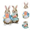 Садовые статуи в виде пары кроликов, пасхальные украшения, скульптуры из смолы в виде кроликов, фигурки животных для газона