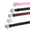 Waist Belt Adjustable Waistband Pentagram Star Belt Star Buckle Belt PU Leather Belt Waist Belt