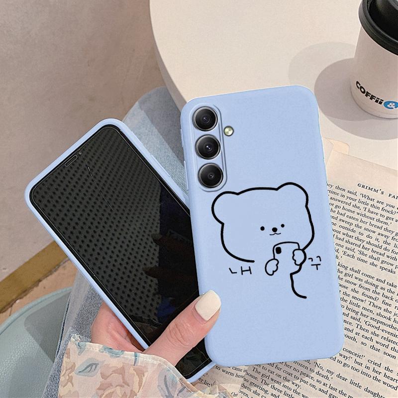 Couple Cartoon Patterned Soft Silicone Case For Samsung M35 A55 S24 Xiaomi Redmi Note Poco C65 iPhone Huawei Honor Realme Protective Shockproof Cover