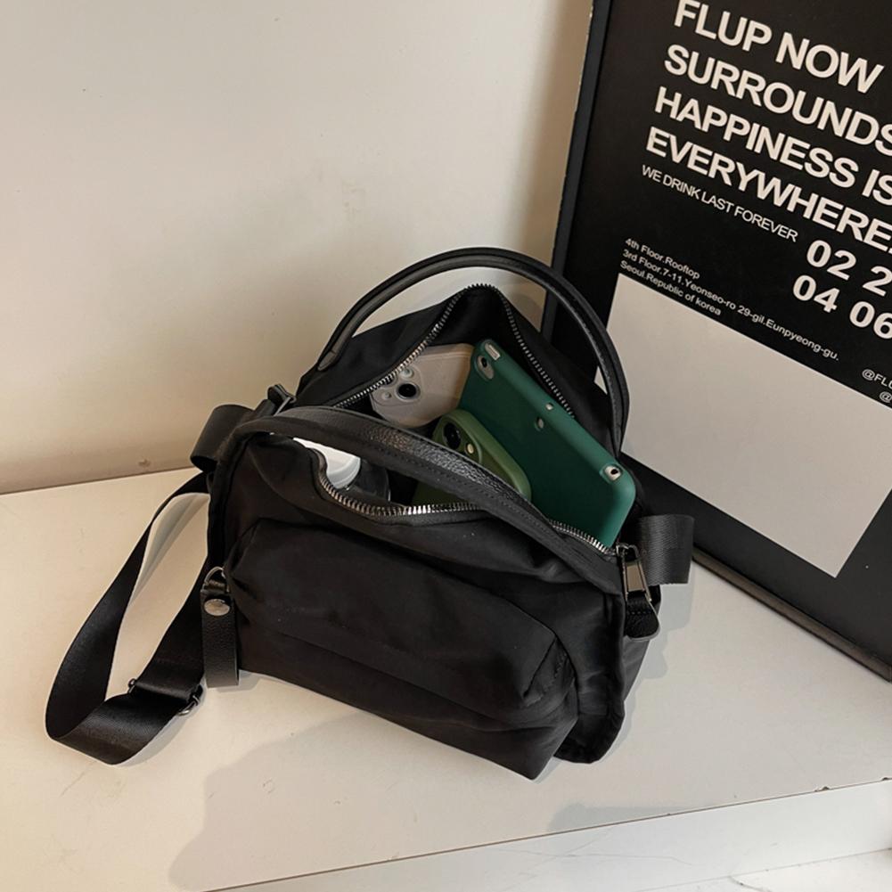 Women Lightweight Sling Bag Large Capacity Oxford Cloth Handbag Solid Color Versatile Shoulder Bag Travel Shopping Work Date Bag