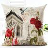European Building Cushion Cover Cotton Linen Pillow Case American Painting Sofa Decorative Pillowcase Home Accessories Cover