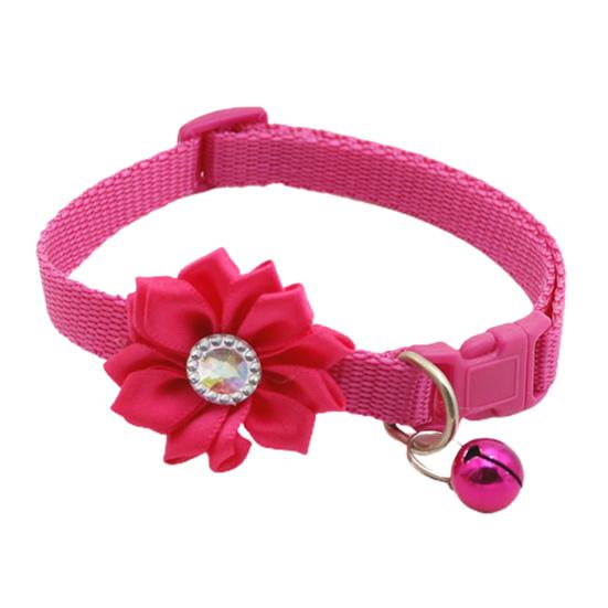 Тонкая работа, ошейник для кошек, инкрустированный стразами, красивые домашние собаки, цветочный узор с колокольчиком