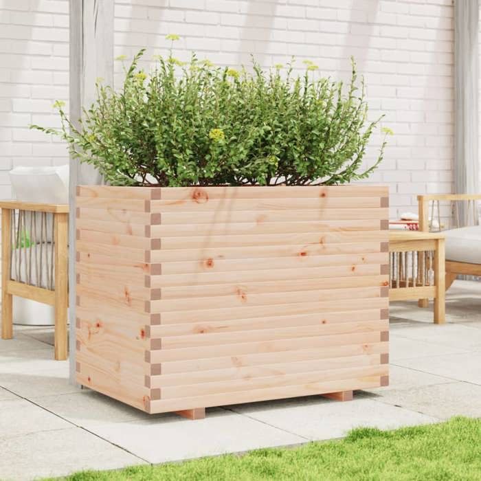 VidaXL Jardinière 90x60x72,5 cm bois de pin massif, jardinière d'extérieur, bac à fleurs, bac à tomates, jardinière de 3282604
