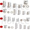 880pcs-stainless steel round cup hex bolt, nut, and washer set - M2-M5 sizes, includes hex wrench, suitable for DIY and repair.