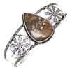 Rainforest Jasper Gemstone Handmade Silver Jewelry Cuff Bracelets 7''Adjustable