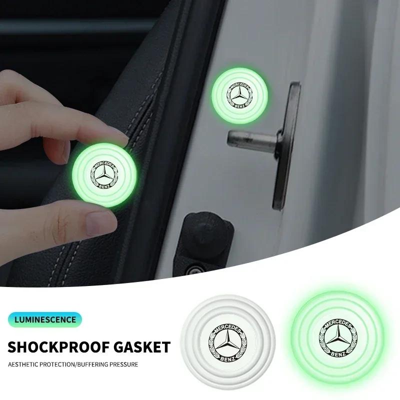 1/2/4Pcs Luminous Shock Absorber Car Door Silicone Anti Shock Pad for Mercedes Benz W212 W204 W211W168 W213 W205 W210 W108 W124 KIY7