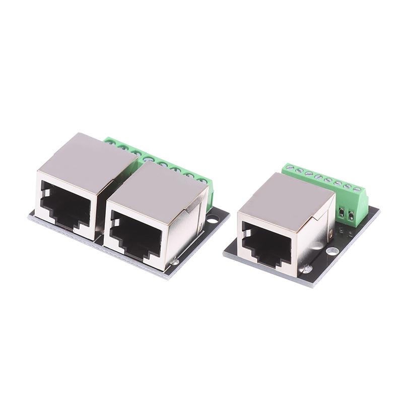 1 шт. Rj45 одинарная/двойная плата адаптера женского пола Сетевой адаптер Rj45 превращает 3,5-шаговый терминал в 8-контактный сетевой адаптер