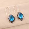 Swiss Blue Topaz Gemstone 925 Sterling Silver Handmade Jewelry Dangle Earrings EE-164-13
