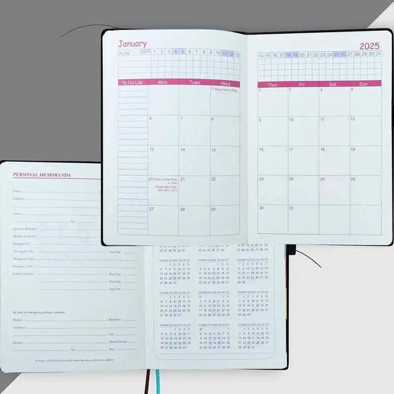 2025 Ежедневник 'Один день на странице' 12 месяцев Формат A5 Ежедневник План управления временем по неделям Дневник Блокнот