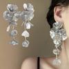 1 пара женских сережек-капель в стиле ретро в форме цветка, сверкающие кубические цирконии, инкрустированные кисточками, ювелирные изделия в подарок