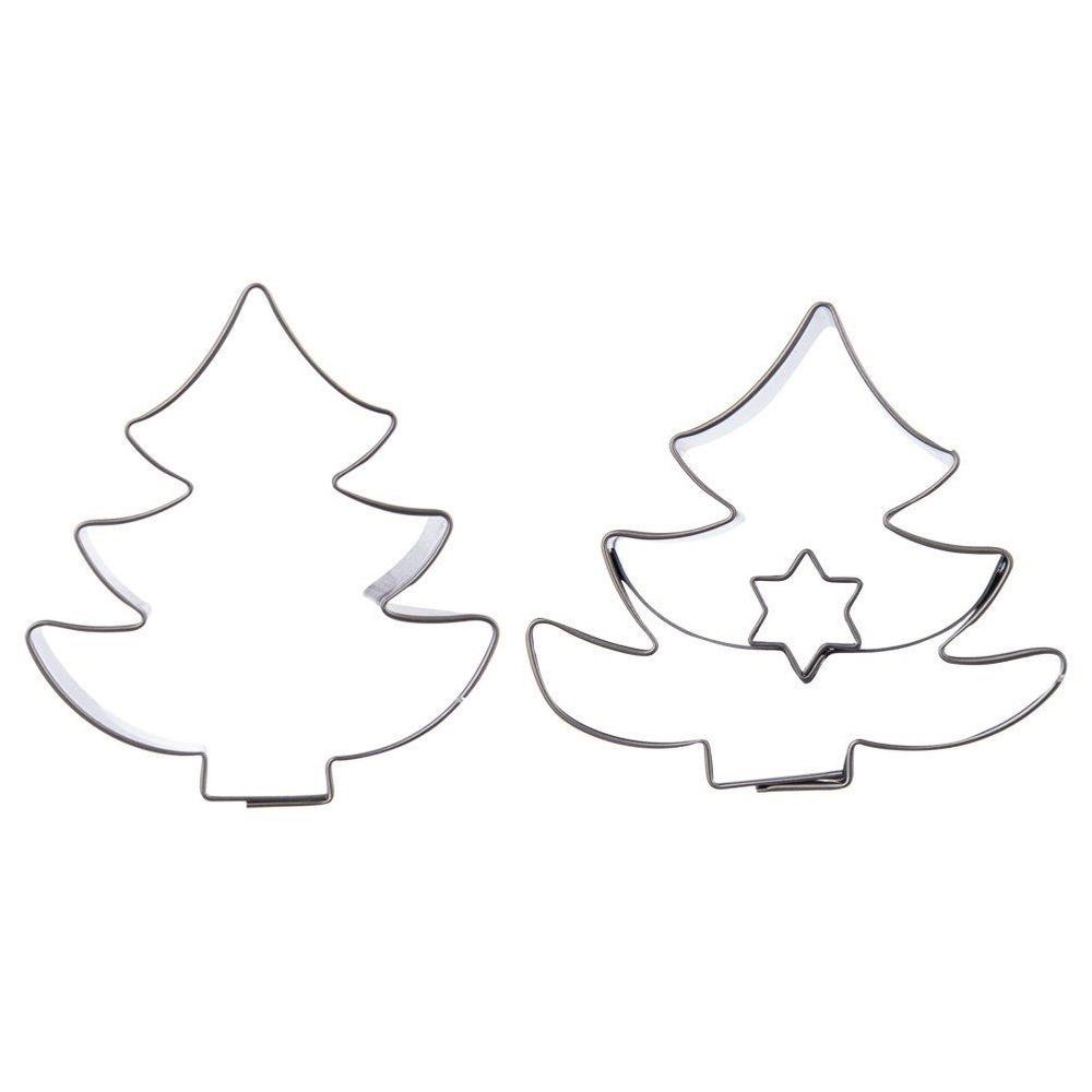 Orion Christmas Tree Stainless Steel Pastry Cutter Set - 2 Pieces