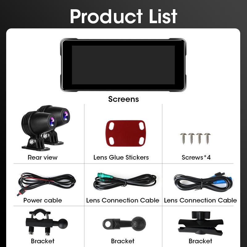 6,86-дюймовый GPS-навигатор, мотоциклетный видеорегистратор, беспроводной Carplay, Android Auto, водонепроницаемый, портативный, двойной Bluetooth-монитор для мотоцикла