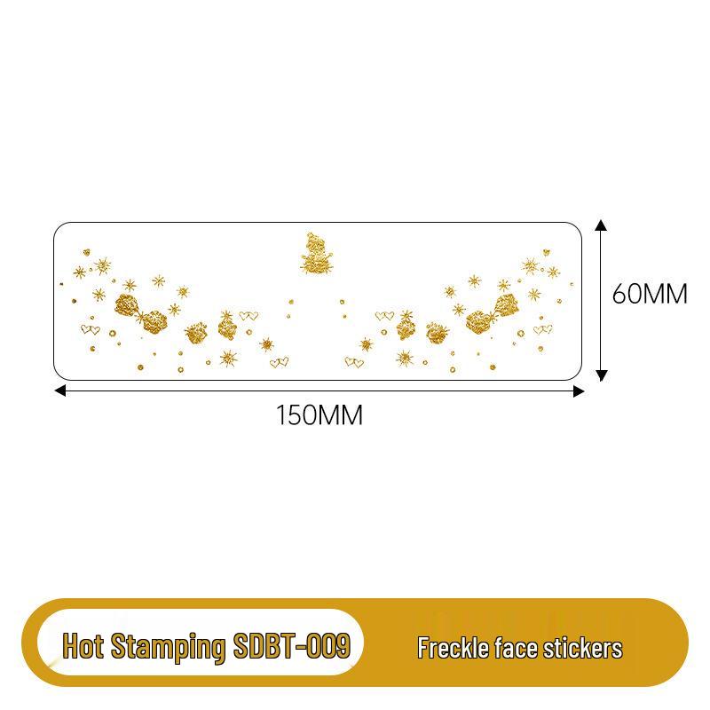 Gold & Silver Glitter Waterproof Christmas Freckle Tattoo Stickers for Party Makeup