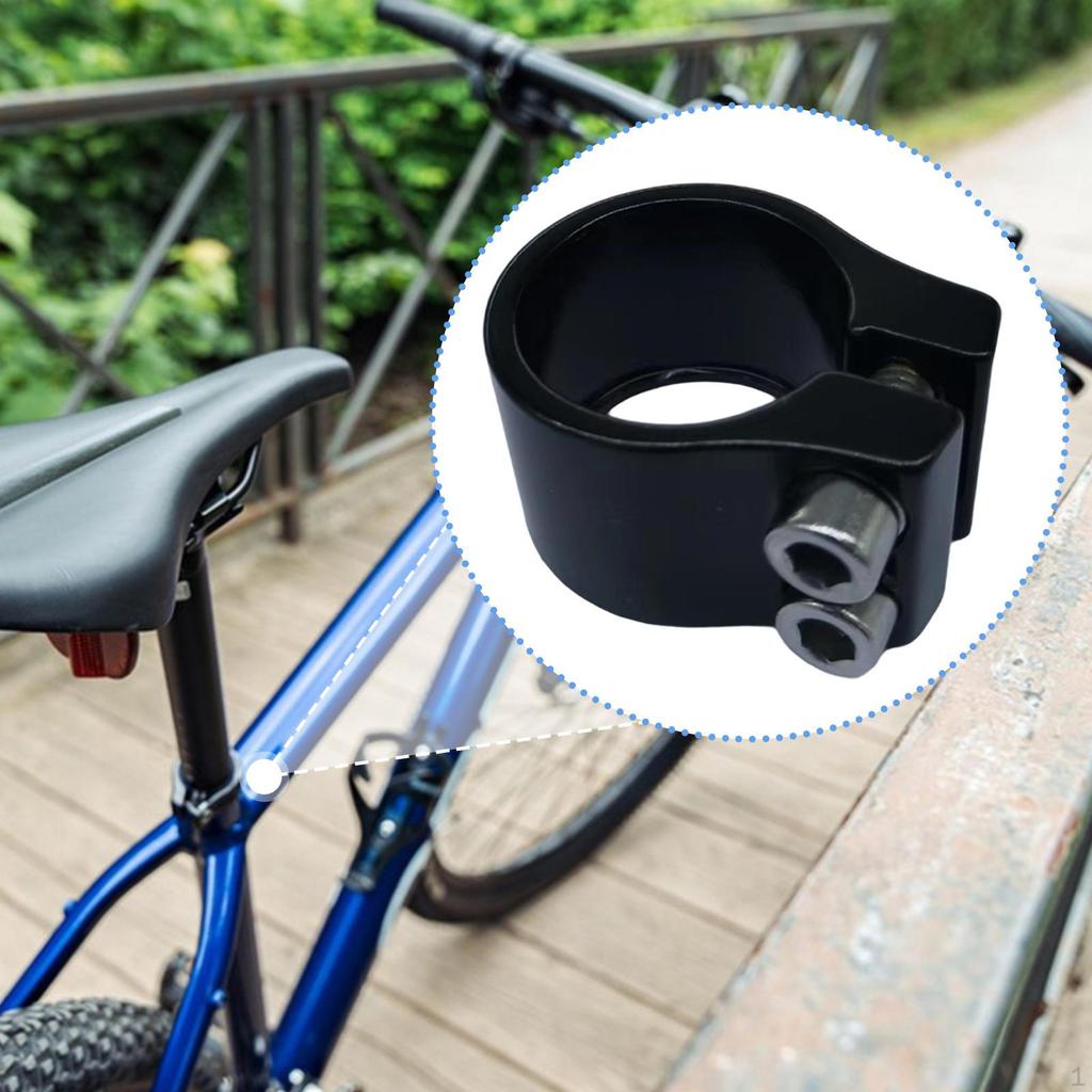 Seat Post Clamp 1.2" Cycling Easy Installation Aluminum Alloy Mountain Saddle Clip Road Bike