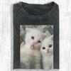 Cute cat Gift T-shirt Men Women Harajuku Oversized Unisex Short Sleeve Streetwear high quality Couples Classic soft Retro Fashion