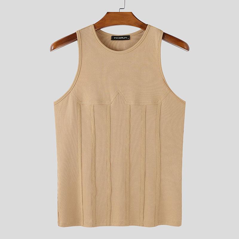 INCERUN Мужские облегающие спортивные майки без рукавов для повседневной носки