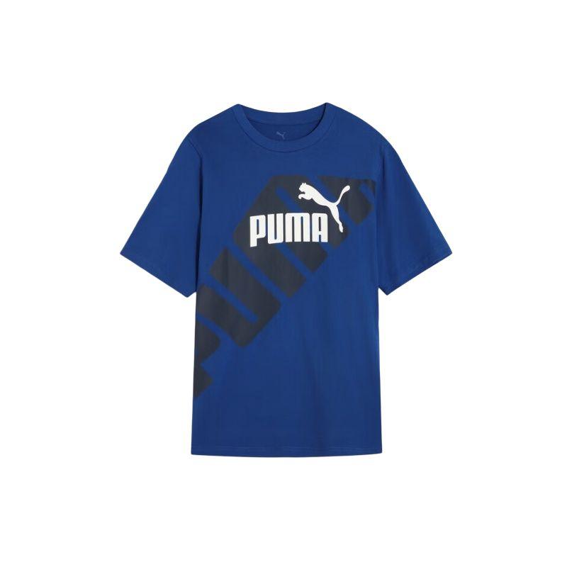 Puma Power Graphic Breathable Short Sleeve T-Shirt Men Tops Blue 682171-17