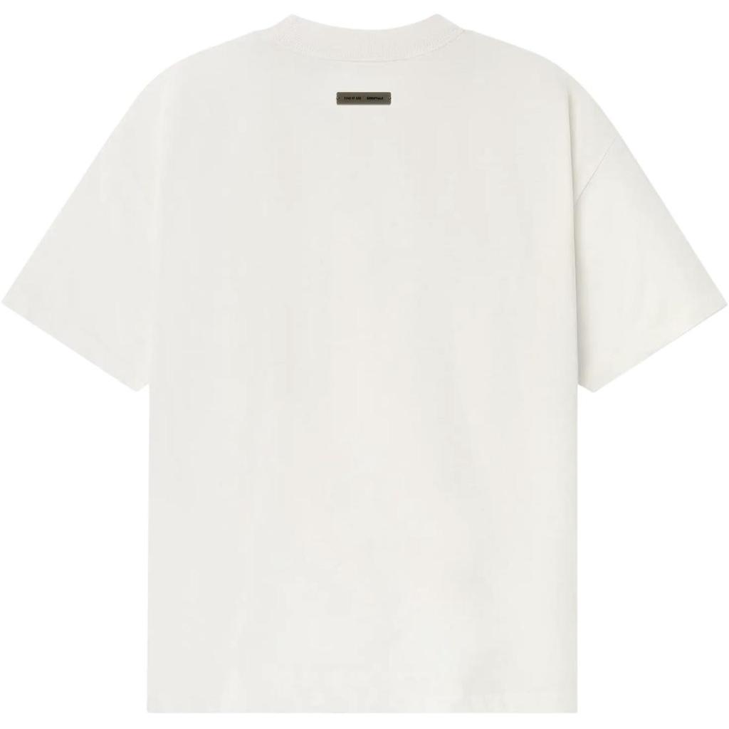 Fear of God Essentials Вышитая базовая футболка Слоновая кость Мужские Топы Кремовый 125HO254282F