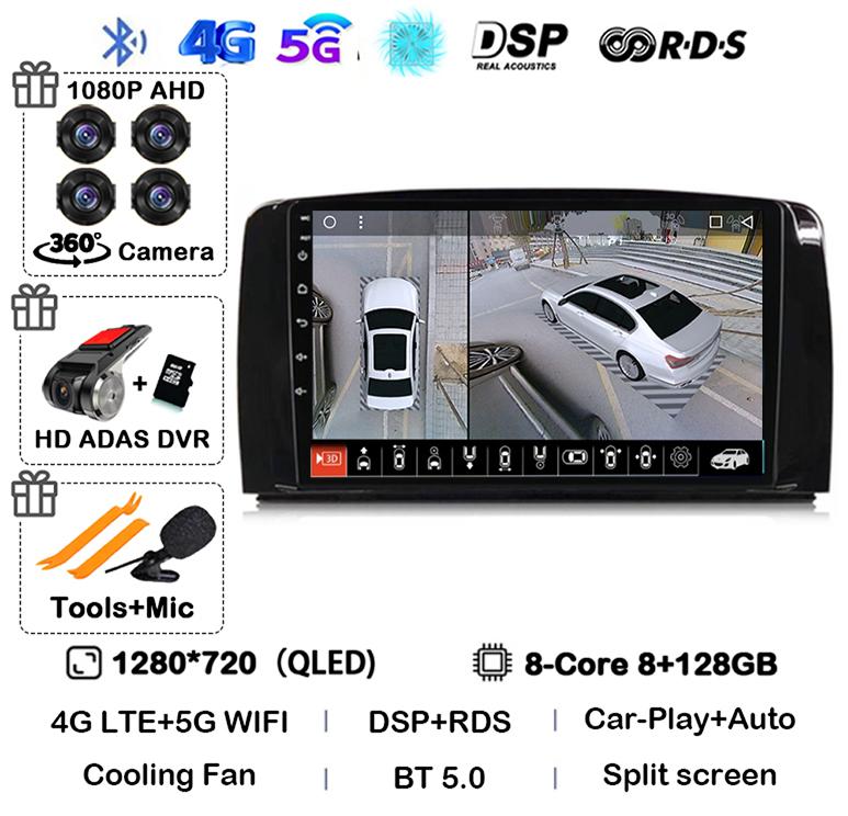 Android 14 Carplay для Mercedes Benz R-Class R Class W251 R280 R300 R320 2005-2017 Автомобильный Радио Мультимедиа Видео Плеер GPS Стерео