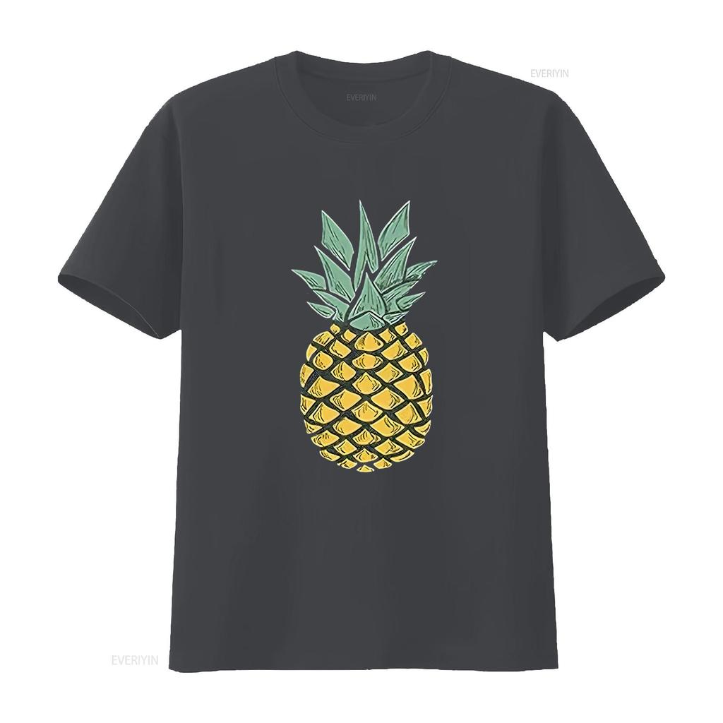 Womens Pineapple T Shirt Cute s Summer Vacation Cotton Aloha Black vintage Washed fashion Versatile Stretched Stylish homme