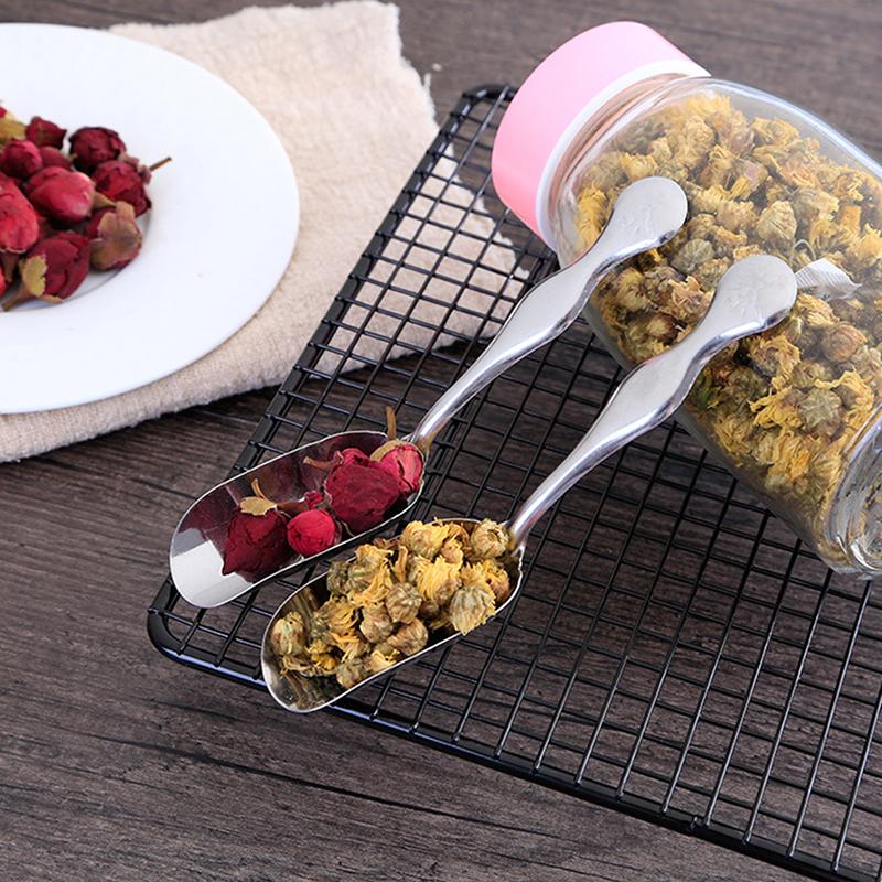 Stainless Steel Measuring Shovel Spoon Vintage Loose Leaf Tea Scoop Coffee Bean Scooper Long Handle Teaspoon For Kitchen Sugar