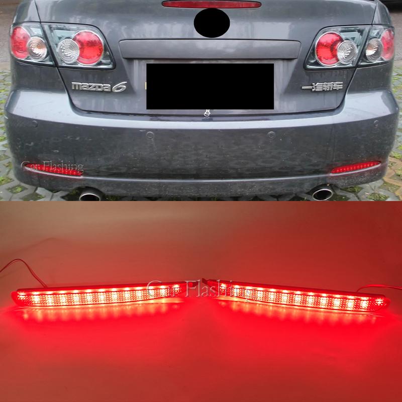 Автомобильный мигающий 1 комплект для Mazda 6 2003 2004 2005 2006 2007 2008 Светодиодный отражатель заднего бампера Стоп-сигнал Габаритный огонь