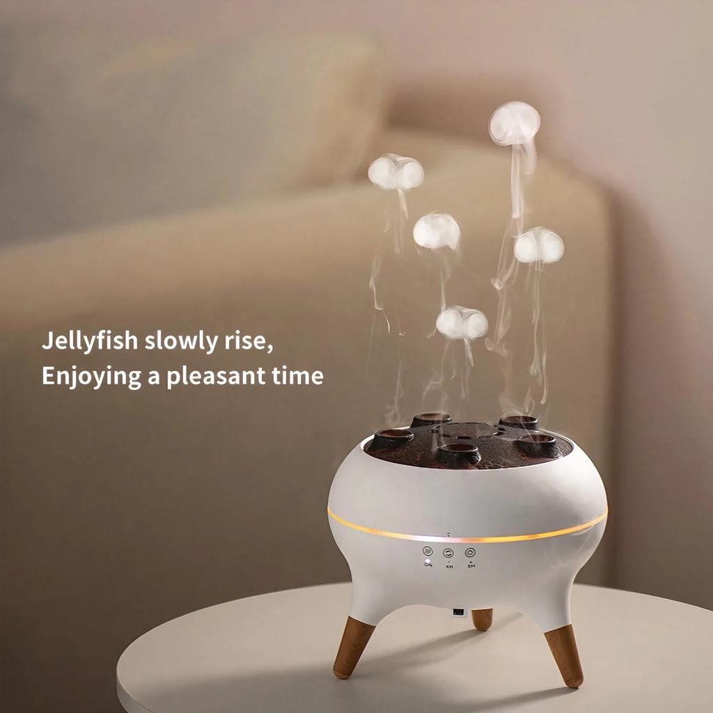 Dynamic Jellyfish Cool Mist Humidifier 7 Color Lights Aromatherapy Diffuser 28dB Quiet Automatic Shutoff for Bedroom