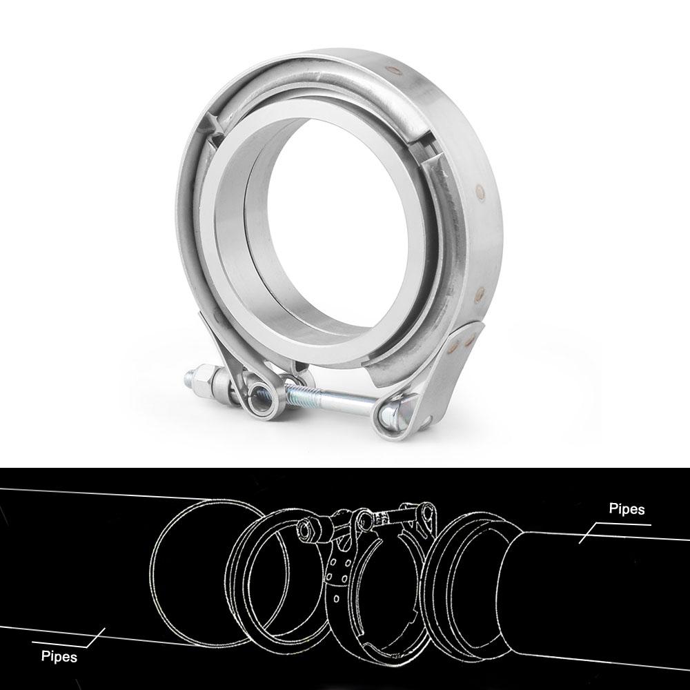 SUS 304 Upgraded Exhaust V Band Clamp Iron Flange Kit Male and Female Flange 2''/2.25''/2.5''/2.75''/3''/3.25''/3.5''/3.75''/4''