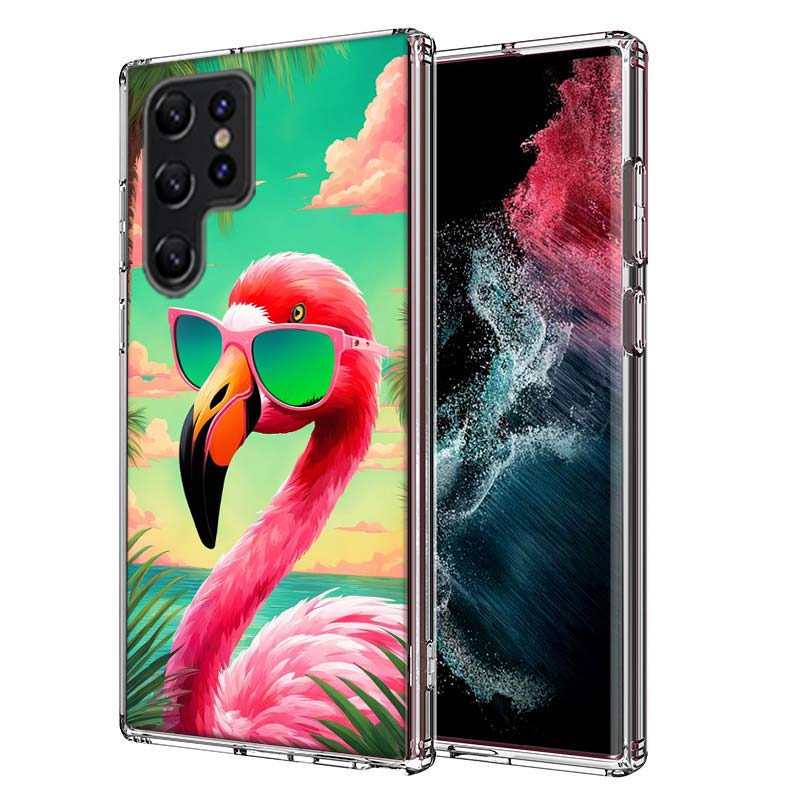 Flamingo Love Capa Phone Case For Samsung S26 Ultra S25 Edge Galaxy S23 S21 S20 S24 FE S22 S10 Plus Cover Clear TPU Shell Coque