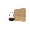 Coach 24 Gold Metal Logo Leather Shoulder Bag Medium Women shoulder bag Merlot CT770-IMMER