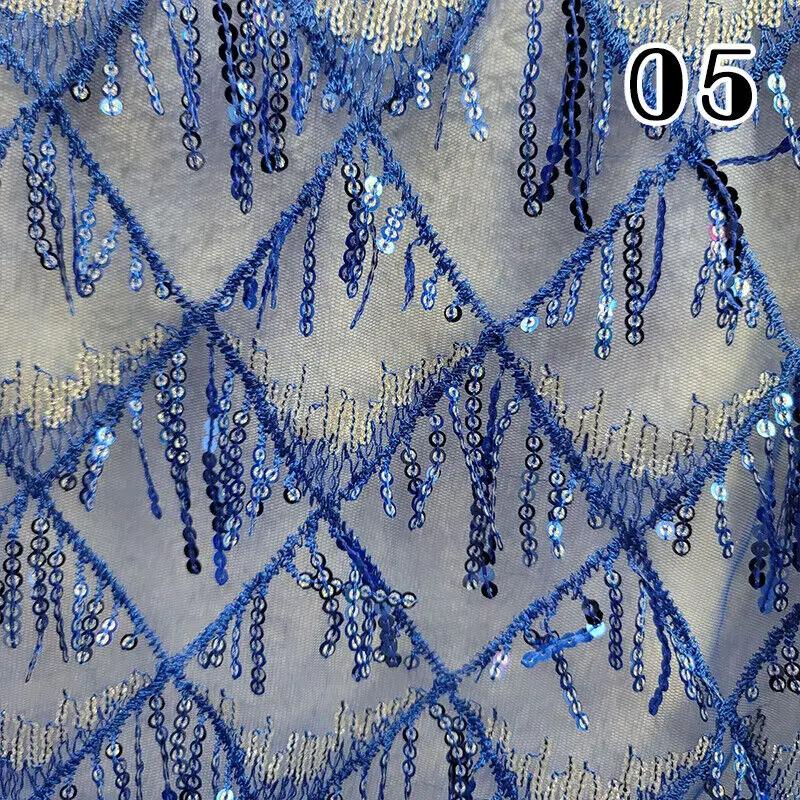 Sequins Embroidered Lace Fabric Diamond Fringe Wedding Dress Material Elegant Beads French Sequins Lace Fabric For Clothing