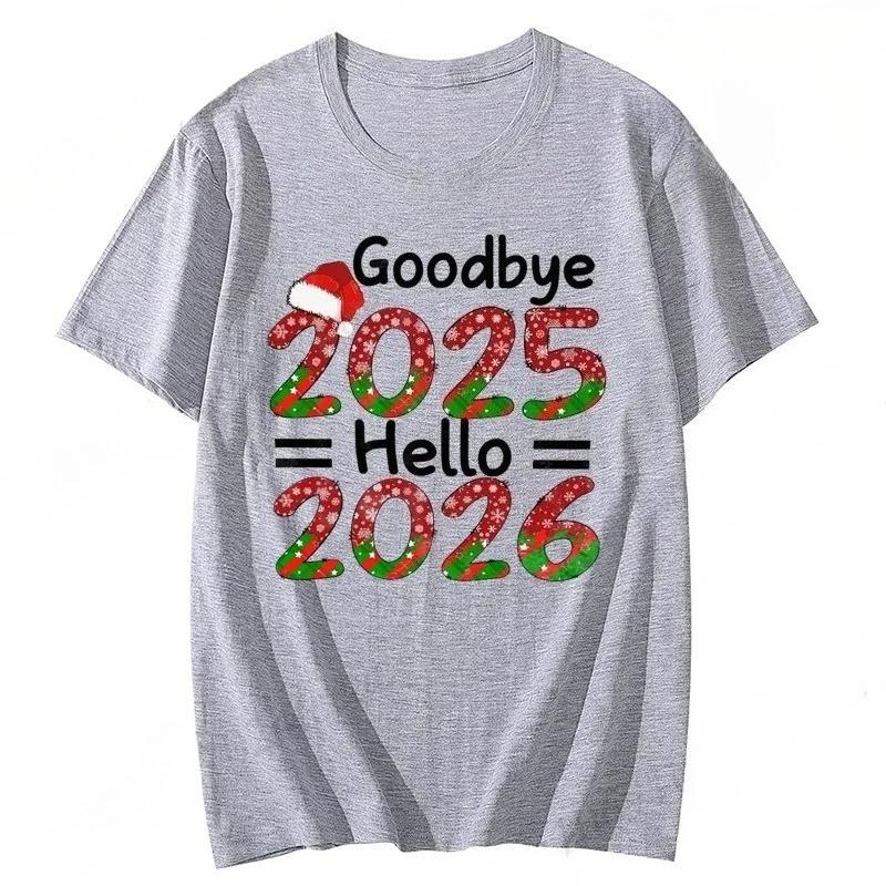 Goodbye Hello Womens Tshirt Happy New Year Printed Tshirt Christmas Party Womens Christmas Tshirt
