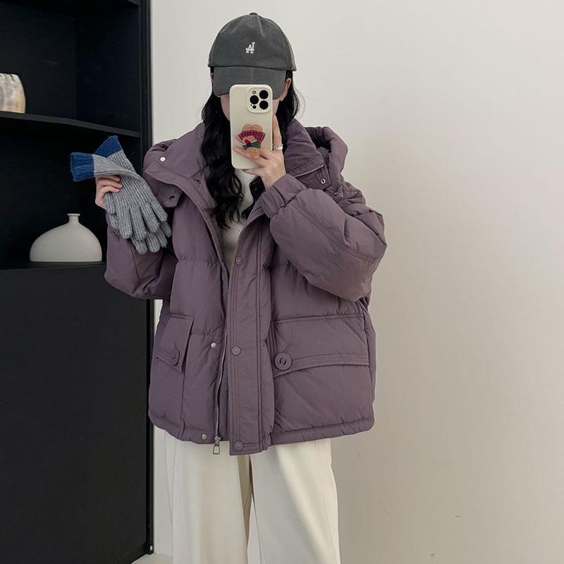 High-luxury white duck down jacket women's 2024 winter fashion sweet small man covering meat high-end bread jacket