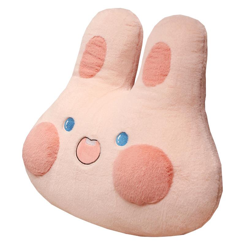 Furry Plush Rabbit Pillow Cute Simulation Bunny Soft Doll Warm Pillow Back Cushion Home Decoration Kids Toys Birthday Gift