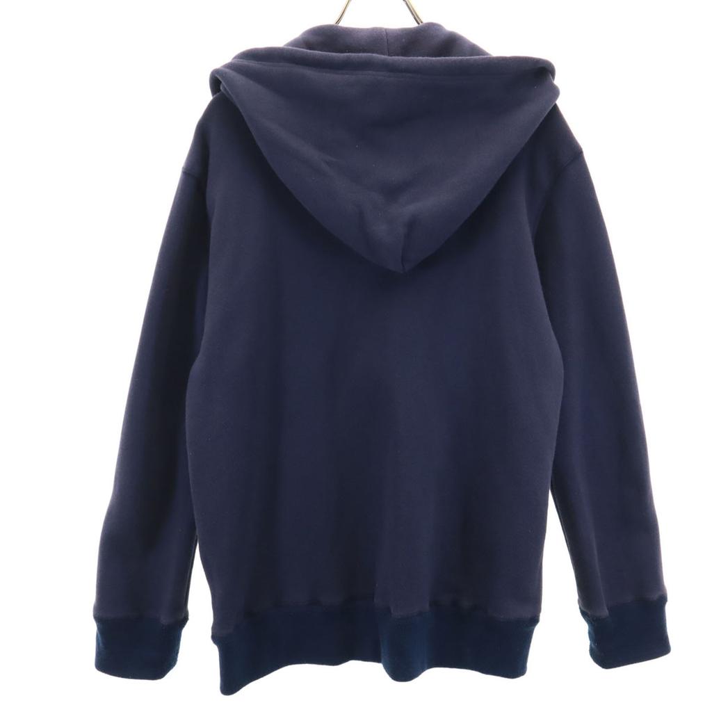 FINAL HOME Свитшот с длинным рукавом, толстовка с капюшоном на молнии, двойная косуха, M, темно-синий, мужской, б/у