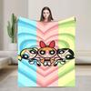 P-Power-puffs Comedy Cartoon Girl Knitted blankets Flannel  Super Warm Throw blanket for Bedroom Sofa Bedroom Quilt
