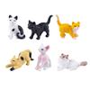 6Pcs/Set Kitten Ornament Healing Stress Relief Partner Mini Size Cat Statue Simulation Design Cat Desk Accessory