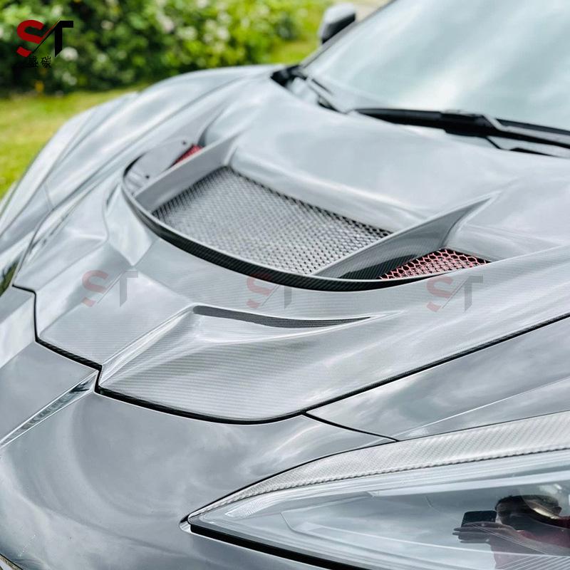 Накладка на передний капот из углеродного волокна для Chevrolet Corvette C8 ZR1