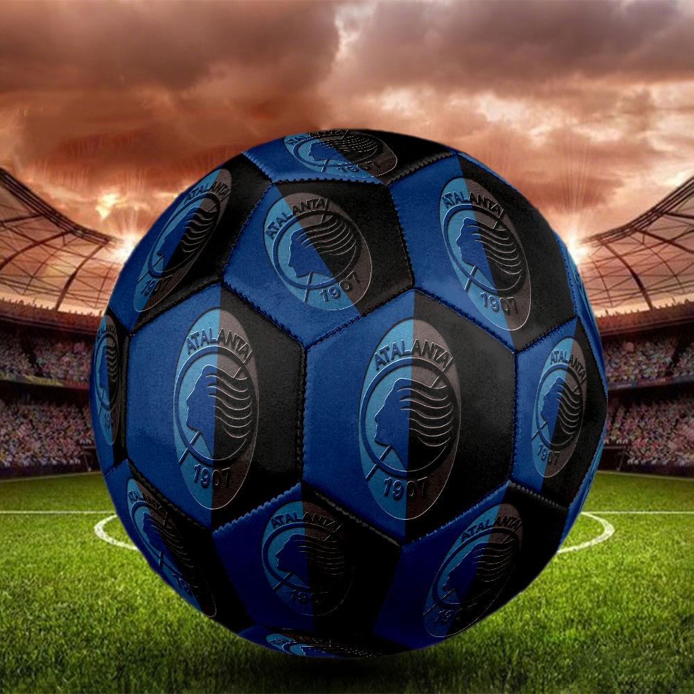 Atalanta BC logo Size 5 Soccer Ball, Machine-Stitched PVC, Durable & High Bounce, All Ages Fit, fan merchandise, matches & outdoor use.