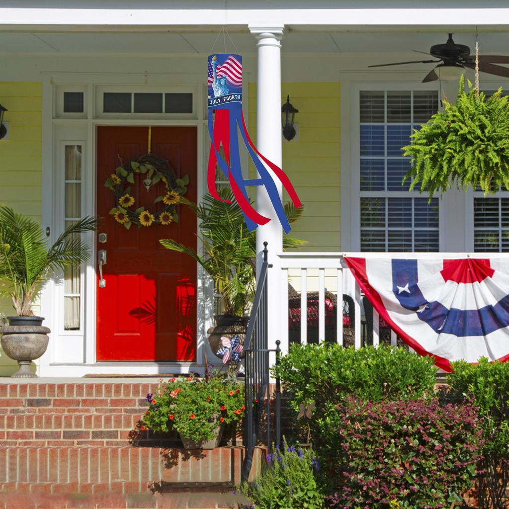 American Flag Windsock For Independence Day,Decorations Outdoor Hanging Stars Stripes USA Flags Patriotic Decor